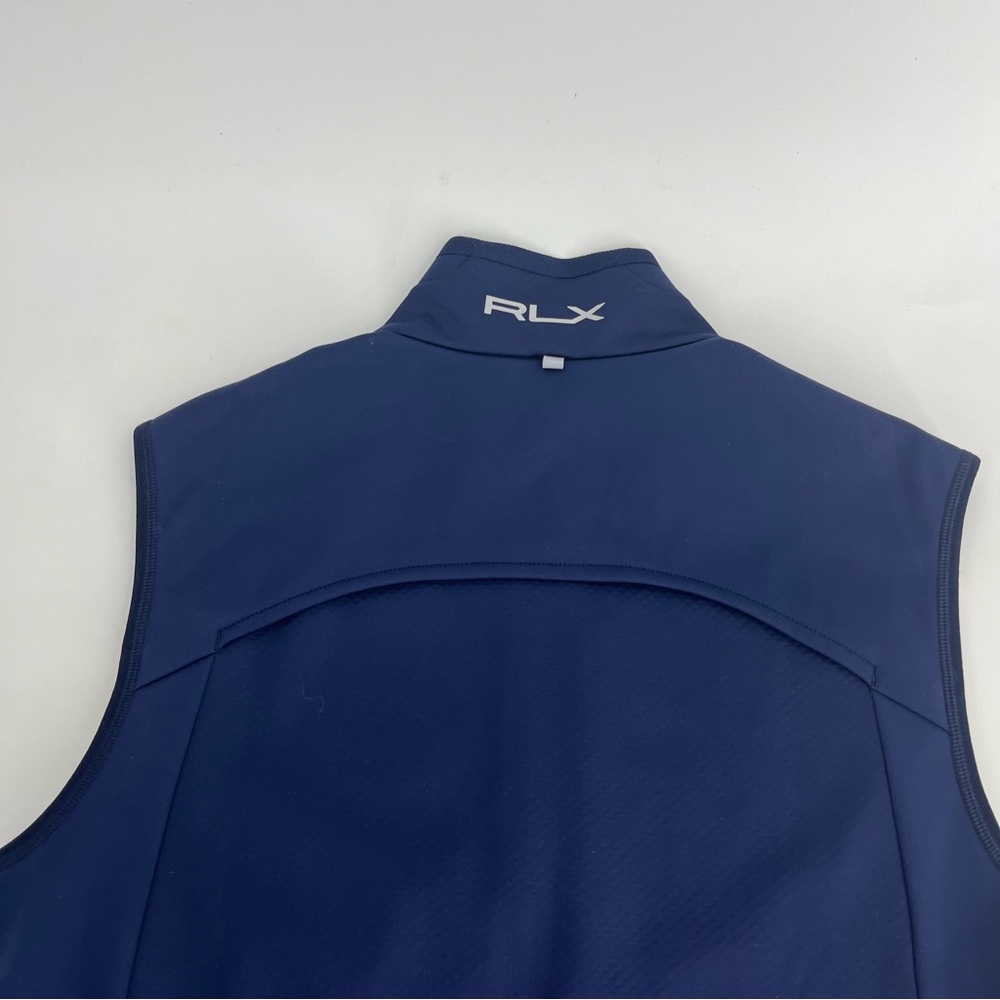 RLX Ralph Lauren Vest Mens Medium Navy Blue Golf Performance Premium Zip Stretch - Picture 10 of 11